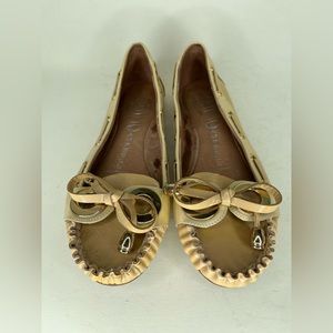 jeffrey campbell shoes loafers slip ons flats women size 7 tan patent leather